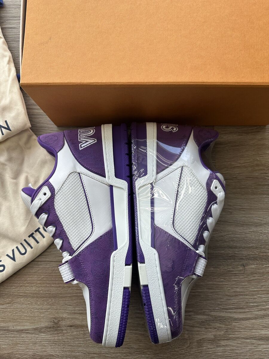 Louis Vuitton Strap Trainer Low PURPLE AND WHITE Size 9 LV Louis Vuitton Strap Trainer Low PURPLE AND WHITE Size 9 LV
