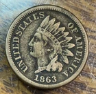 1863 Indian Cent Nice Original VF CHRC