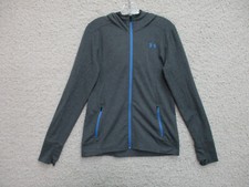 Under Armour Sweater Medium Adult Dark Gray Blue Full Zip Pockets Hoodie Womens
