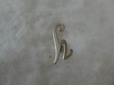 Silver tone cursive "h" letter vintage Logo pin