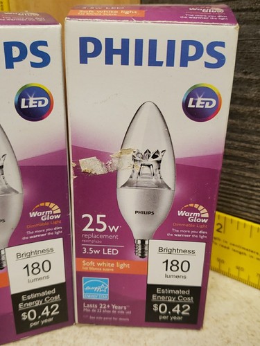 Philips LED B11 Candle Candelabra Base 25W EQ 2.7 Watt Warm/Soft White Light - Picture 3 of 10
