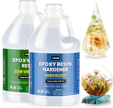 1 Gallon Crystal Clear Resin Kit,No Bubble  Not Yellowing Epoxy Resin for Coati