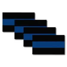 Thin Blue Line Flag Magnet Decal 3x5 Inches Automotive Magnet for Car 4 Pack