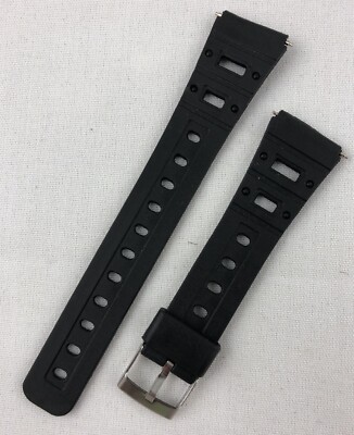 K-38 20mm Kreisler Sport Strap Black Rubber Vintage Watch Band NOS Casio Others