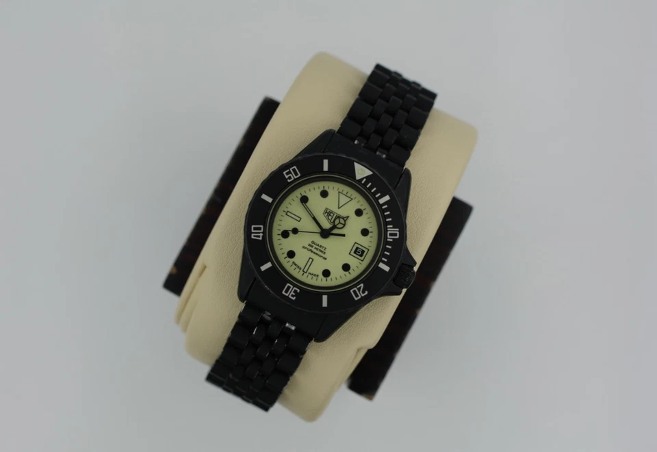 Pre TAG Heuer 983.115 relógio profissional feminino tamanho médio série 1000 preto PVD - Imagem 2 de 4