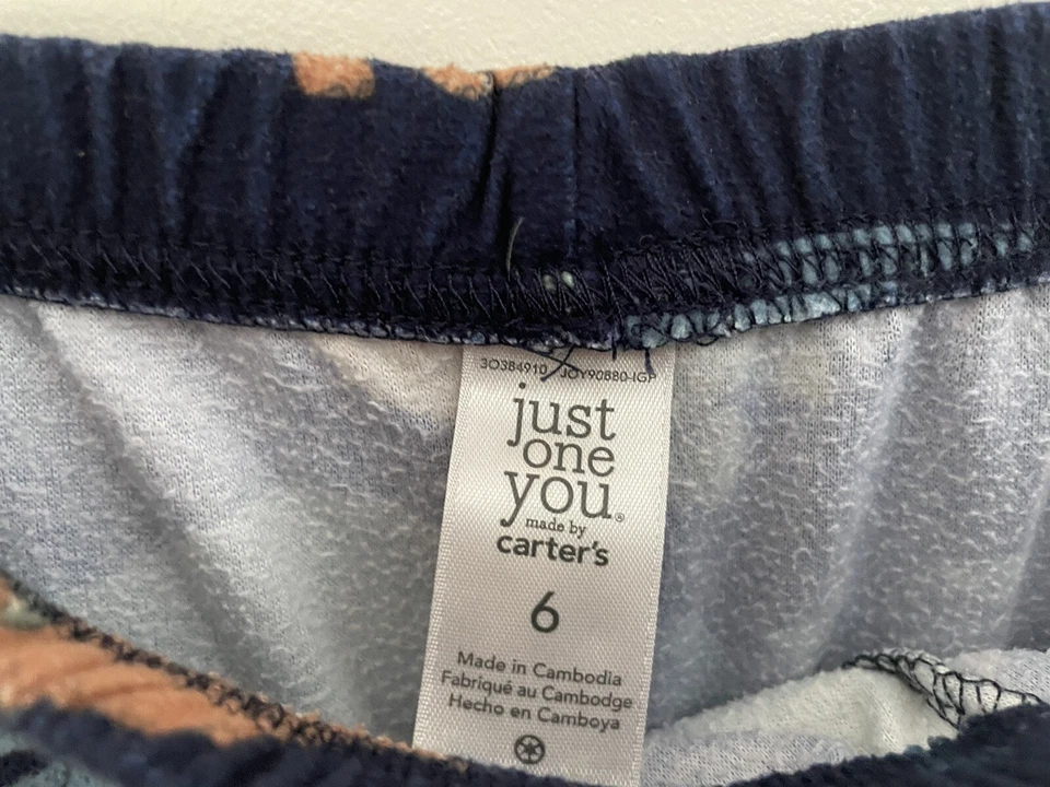 Pantalones de pijama Carter's para niños con estampado de dinosaurio acogedor polar azul marino talla 6 Foto 2 de 4