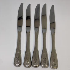 Oneida Deluxe Village 5 Dinner Knives Stainless Flatware