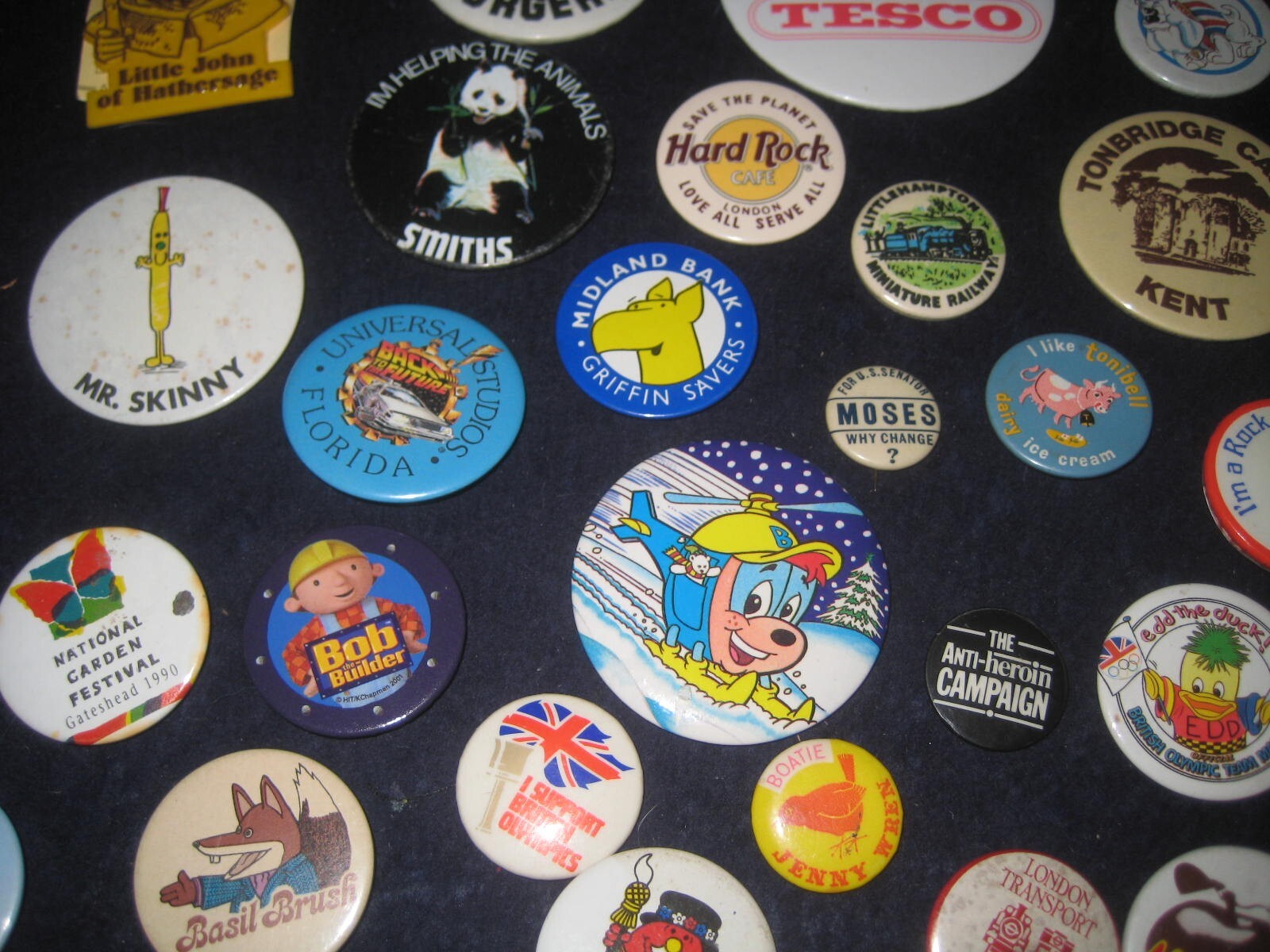 BADGE COLLECTION job lot vintage all sorts super old promotional tin