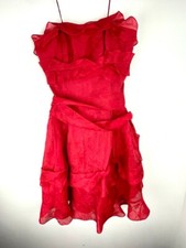 Carolina Herrera New York Red Lace Dress Sleeveless Women's Size 4 NWT $3490
