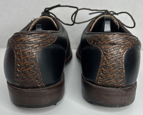 Rare Vintage Footjoy Classics Dry Mens Golf Shoes BLK/BRN Size 8 Style 51178 - Picture 5 of 12