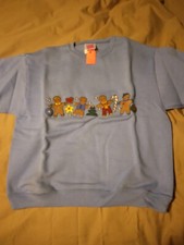 Kids L 10 - 12 Sweatshirt Lt. Blue with Ginger Bread Fabric fiber Print 277396