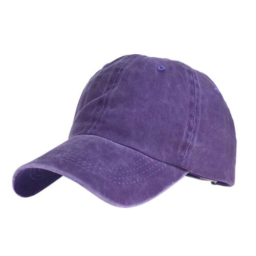 Men Plain Washed Cap Casual Cotton Adjustable Baseball Cap Solid sport Hat - Picture 10 of 38