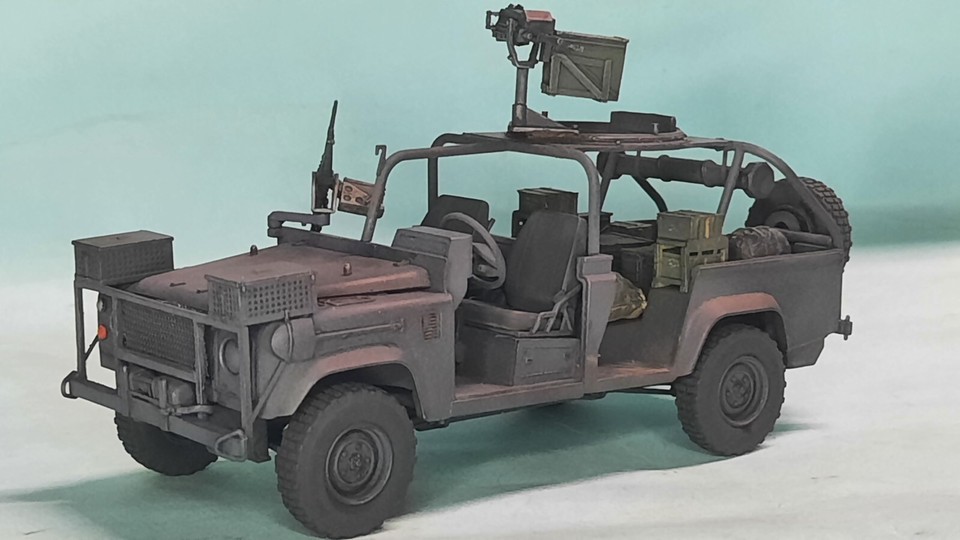 1/35 Built HobbyBoss RSOV Defender Land Rover M19 Grenade Launcher w ...