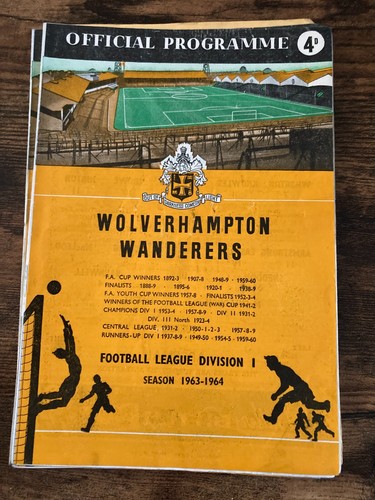 Wolves Wolverhampton Wanderers 1962/63 1963/64 1964/65 HOME programmes FREE POST - Picture 70 of 143