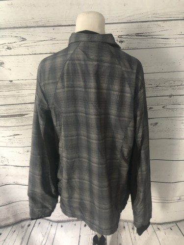 CB Windbreaker Jacket Sz XL Gray Black Mesh Lined Full Zip Pockets Collared - Picture 4 of 6