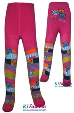 Warme Thermostrumpfhose aus BW Vollfrottee in Pink mit bunten Katzen von MAXIMO 