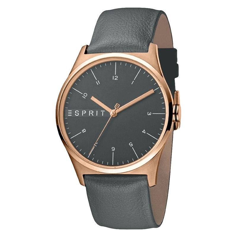 Montre ESPRIT plaquée or rose avec cadran gris et finitions haute qualité