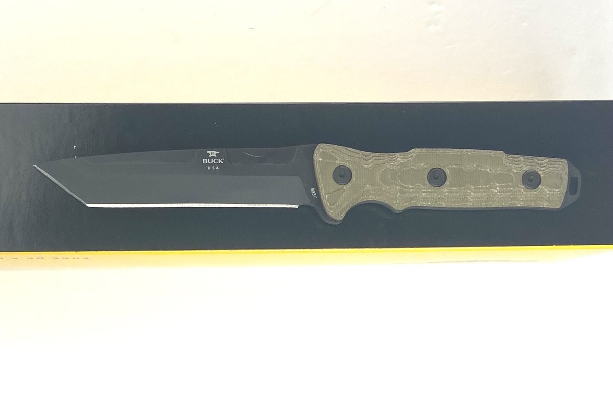 Buck Knives GCK 893 Build Out, BOS 5160 Tanto Point Blade, Green 