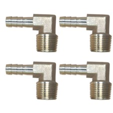 4PCS 3/8 HOSE BARB ELBOW X 3/8 MALE NPT Brass Pipe Fitting Gas Fuel Water