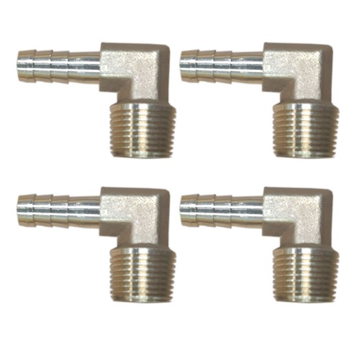 4PCS 3/8 HOSE BARB ELBOW X 3/8 MALE NPT Brass Pipe Fitting Gas Fuel Water
