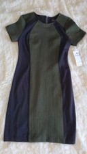 Landry By Shell Segal Women's Olive Green And Black Dress, Size 6.