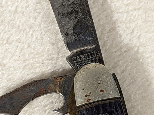 Vintage Camillus Cub Scouts BSA Blue Handle 3 Blade Pocket Knife USA - Picture 2 of 10