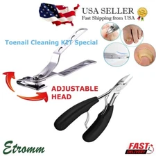 2PCS Stainless Professional Extra Large Toenail Clippers for Heavy Duty Toe Nail