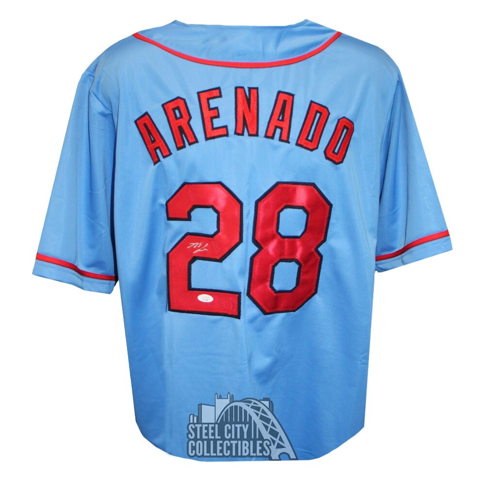 Nolan Arenado Autographed Signed St Louis Custom Blue Baseball Jersey - JSA COA 