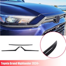 Carbonfiber Look Hood Trim Grille Strip Cover For Toyota Grand Highlander 24-25 Carbonfiber Look Hood Trim Grille Strip Cover For Toyota Grand Highlander 24-25