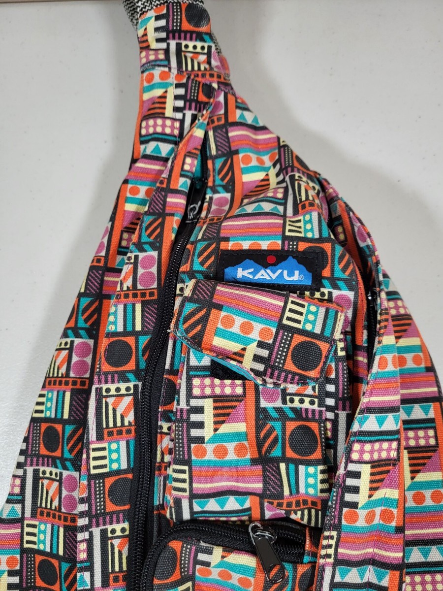 KAVU Rope Sling Bag Colorful Geometric Pattern | eBay display picture 3