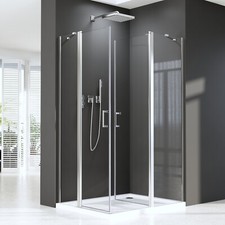 Duschkabine Eckeinstieg Duschabtrennung Nano Glas Duschwand Dusche 90x90 90x75cm