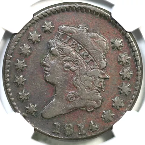 1814 S-294 R-1 NGC VF Details Crosslet 4 Classic Head Large Cent Coin 1c