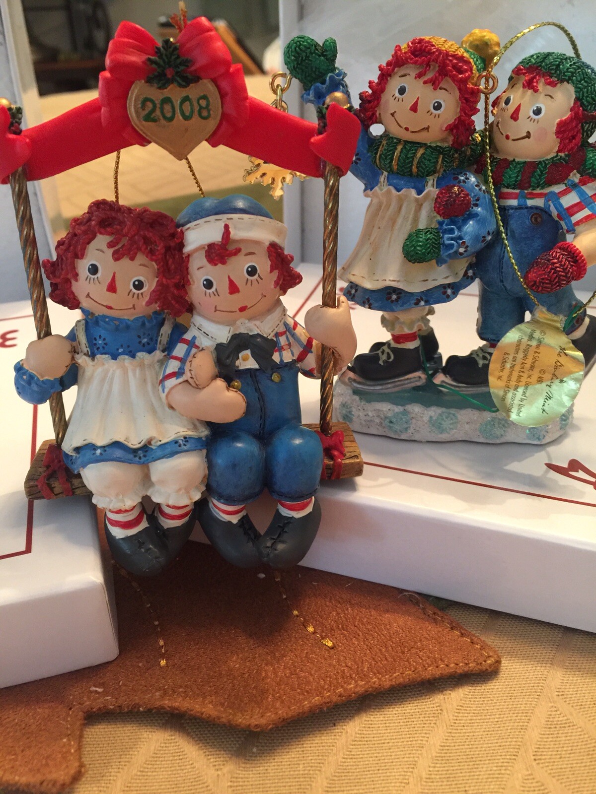 Lot of 4 Raggedy Ann & Andy Christmas Tree Ornament Danbury Mint eBay