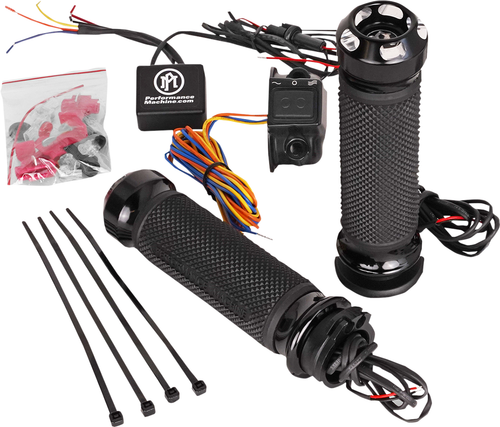 PERFORMANCE MACHINE (PM) - 0063-2092-BM - Apex Heated Grips for Harley-Davidson