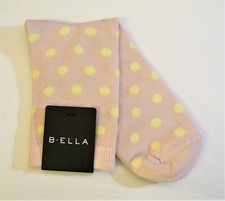B. Ella Ladies Cotton Blend Crew Socks Beverly Dot Dusty Pink  Ivory - NEW