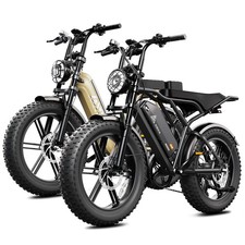 Electric Bike for Adult 1500W Peak 32 MPH 20'' Fat Tire Off-road Mountain Ebike