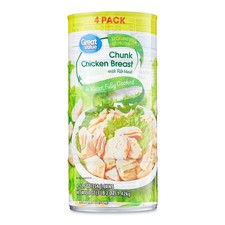 Great Value Chunk Chicken Breast, 12.5 Ounce Can 4 Pack 