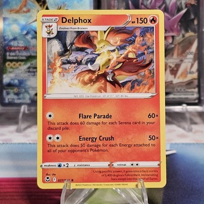 Delphox 027/195 Non-Holo Silver Tempest Pokemon TCG NM/M