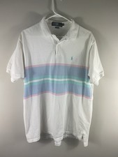 Vintage Polo Ralph Lauren Polo Shirt Men  s Size XL Pastel Colored Blue White