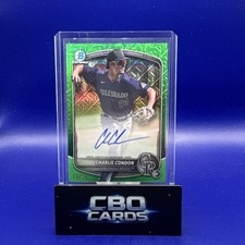 Topps 2025 Bowman Chrome Mojo Charlie Condon Rockies Auto Green /99 BMA-CC