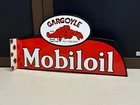 VINTAGE "MOBILOIL GARGOYLE" PORCELAIN FLANGE SIGN, (21"x 10"5") HARD TO FIND