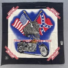 Vintage Harley-Davidson Bandana Scarf Biker Buffalo Motorcycle Flags USA 90s