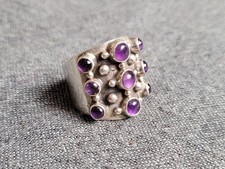 seltener massiver 925er Designer-Silberring - Amethyst, Nachlass, Vintage, Retro