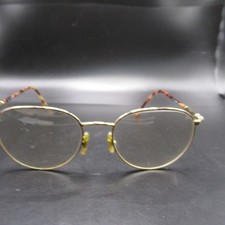 GUCCI GG 1363 M51 Vintage Gold Tone Oval Eyeglass Frames 150 Tortoiseshell