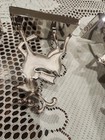 Christmas Decor Stocking Hangers: Sleigh and 4 Reindeer Silver Beautiful NEW — photo 9