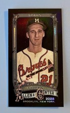 2025 Topps Allen & Ginter X WARREN SPAHN Mini Black Chrome Refractor SSP #33