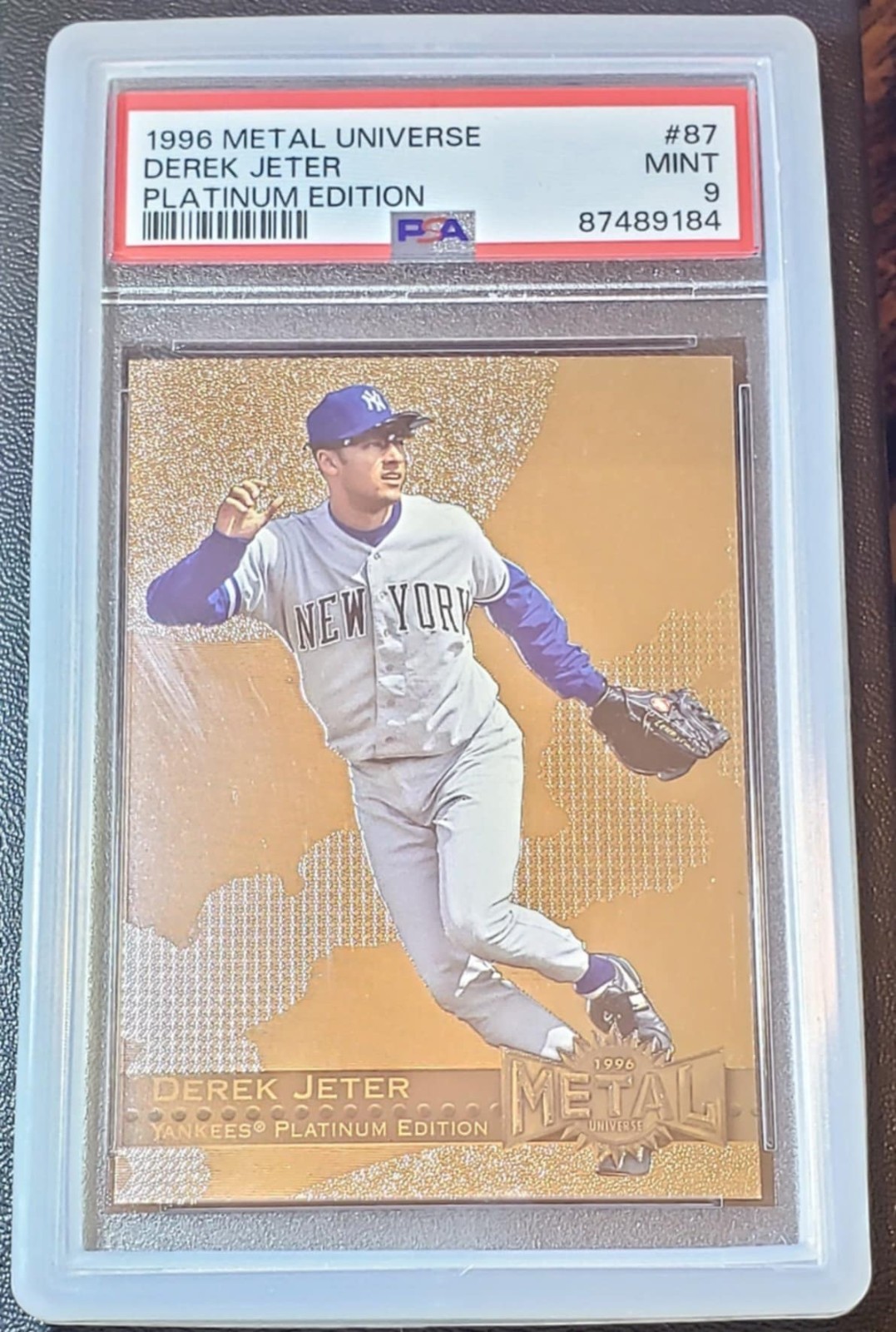 DEREK JETER 1996 METAL UNIVERSE ROOKIE PLATINUM EDITION PSA 9💎LOW POP RARE SP🔥 view 2