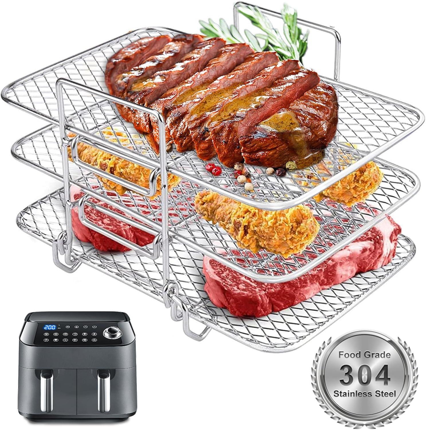 Accessori Friggitrice Ad Aria, 7 Pollici Accessori Airfryer Supporto in Metallo 