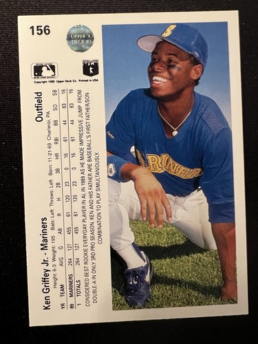 1990 Upper Deck Ken Griffey Jr #156 HOF - Picture 2 of 2