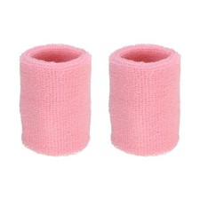 Sports Wristband Athletic Terry Cloth Absorbent Wrist Sweatband for Pink